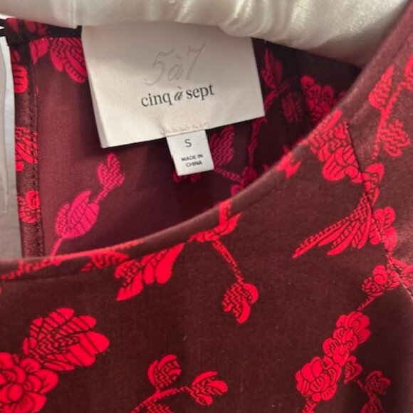 Cinq a Sept Floral Silk Bell Sleeve Flounce Top - Picture 3 of 4